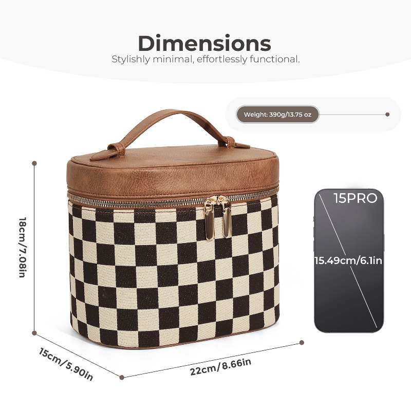 Checkerboard Make Up Bag Retro - огляд і ціна Luxury Skincare Aesthetic